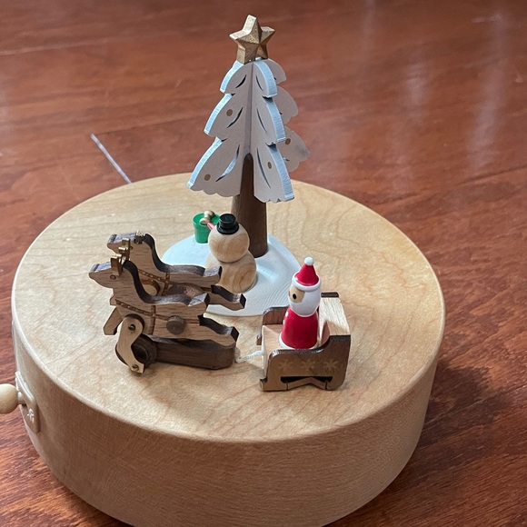 Handcrafted Wooden Music Box - Santa’s Sleigh